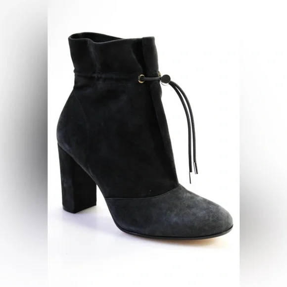 GIANVITO ROSSI Maeve Grey suede ankle boots Size 37 6.5 - Picture 1 of 7